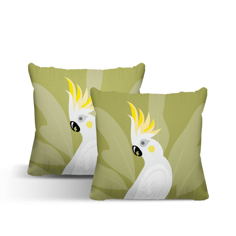 Coussin intérieur / extérieur Catoo Bird, L 17 po x H 17 po, Chartreuse