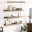 Tablettes flottantes pour la décoration murale et le rangement, ensemble de 6 tablettes murales en bois pour le salon, la chambre à coucher, la salle de bain, la cuisine, longues tablettes à rebord avec un design élégant-1832634320