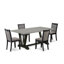 L'ensemble de table moderne 5 pièces se compose d'une table Mid-Century patinée et de 4 chaises Parsons en tissu Shitake à haut dossier - Finition noire brossée-770536432-770536435-792089898