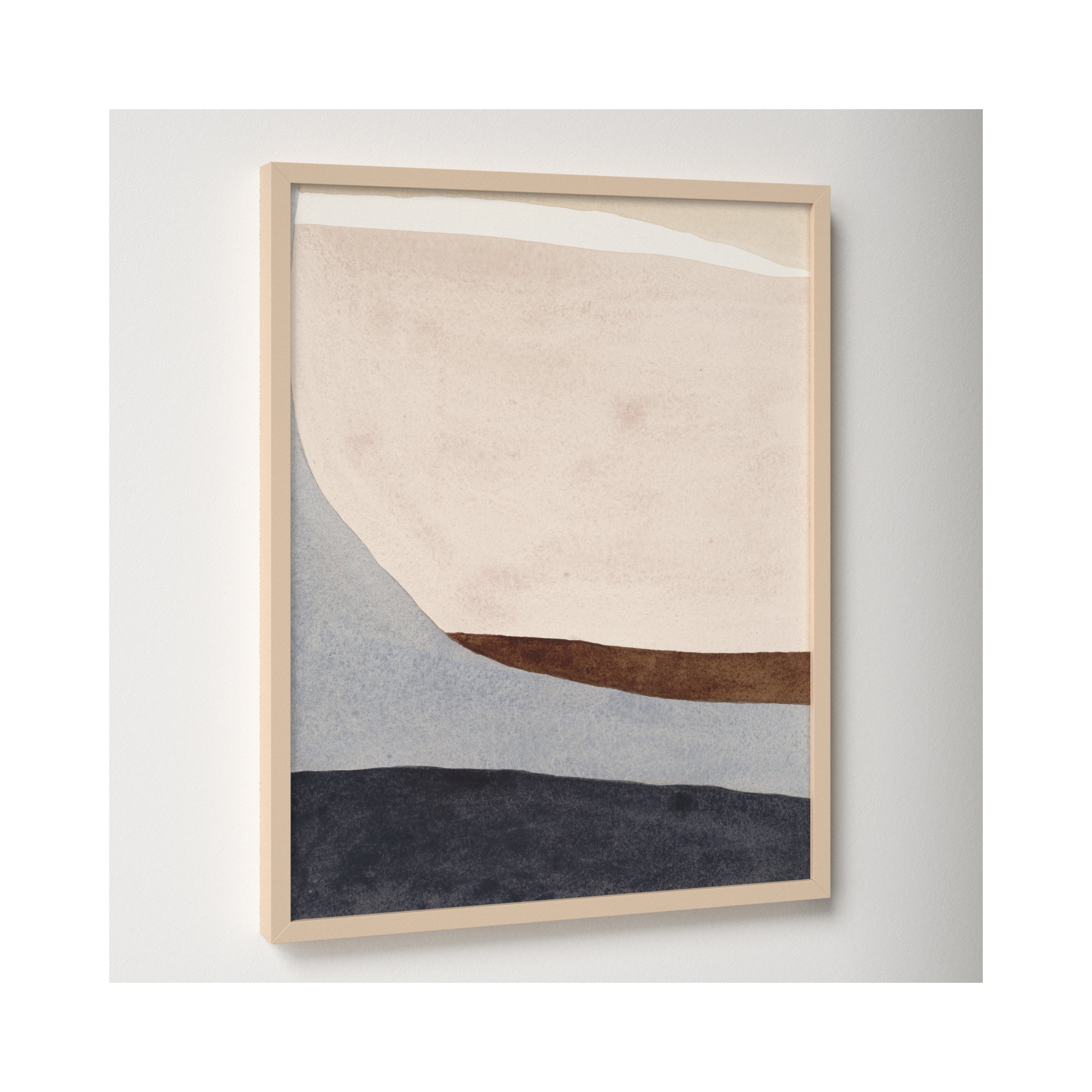 Divided By Blue 2 by Julia Balfour, Brown Framed, 38" H x 30" W x 1.25" D