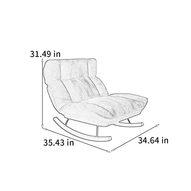 Chaise berçante confortable et réglable, Bleu