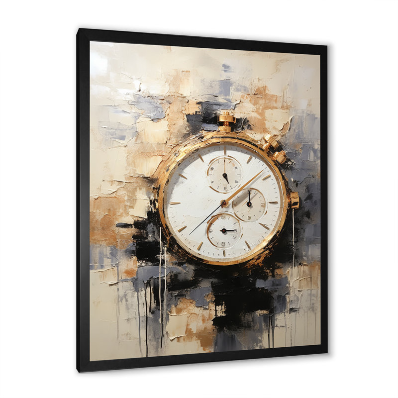 Minimalisme montre de luxe IV sur toile, Cadre simple noir, H 32 po x l 24 po x P 1 po