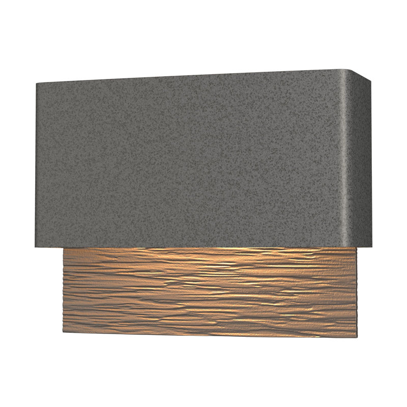 Stratum Integrated LED Outdoor Flush Mount, Coastal Natural Iron, Coastal Dark Smoke, 7.4" H x 9.5" W x 3.7" D