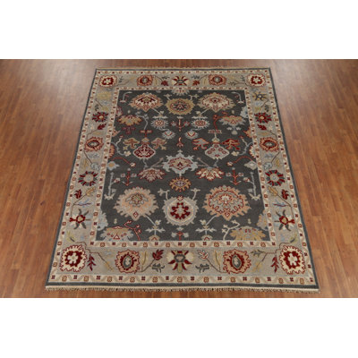 Tapis indien fait à la main gris Oushak 8 x 10