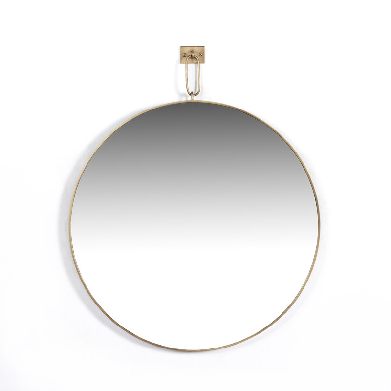 Vina Metal Wall Mirror, 30" H x 30" W, Antiqued Iron