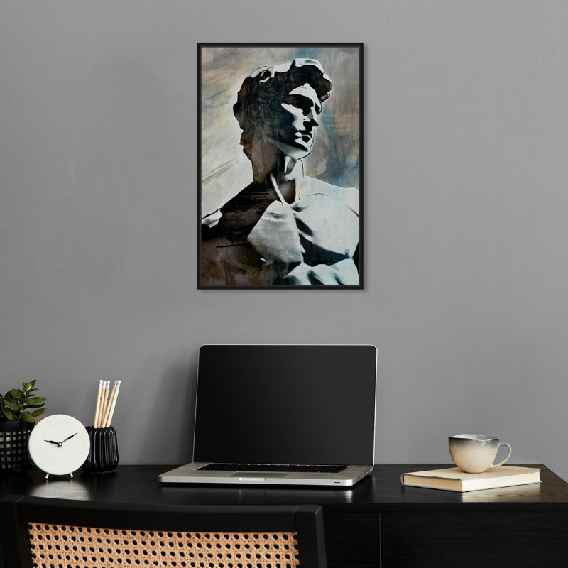 Michelangelo Encore, reproduction d'art par Notoriart, Cadre noir, H 16 po x l 11 po