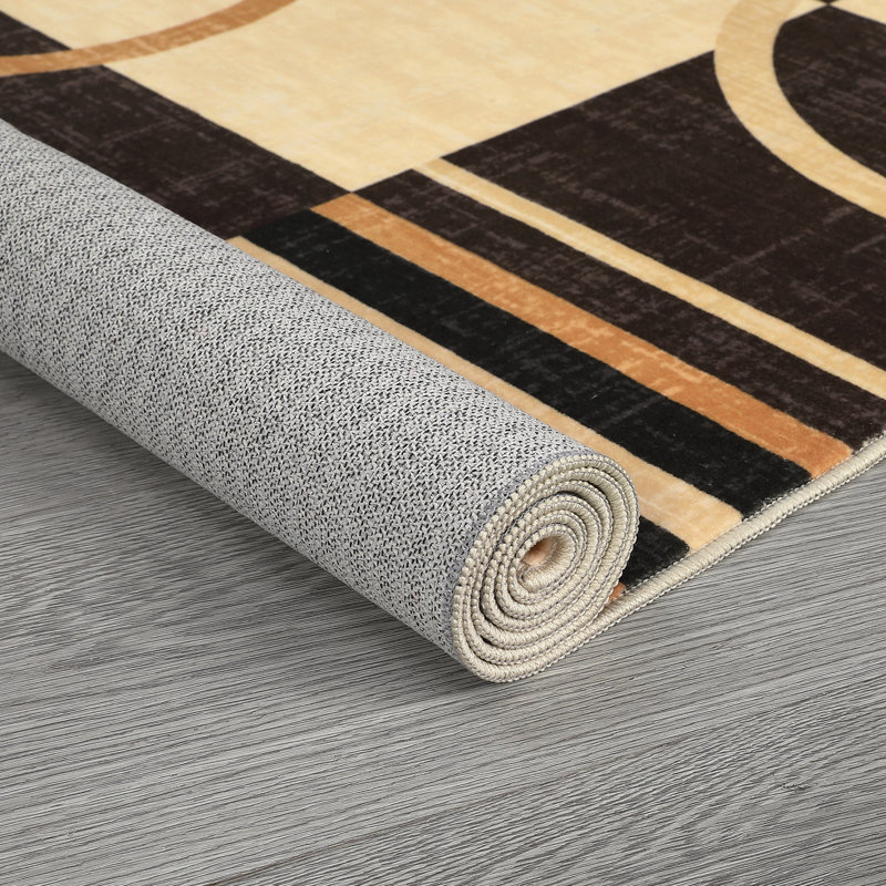 Modern Area Rug Non Slip Rug Accent Throw Rugs Stain Resistant Floor Carpet for Living Room, Rectangle 10' x 14'2", Brown
