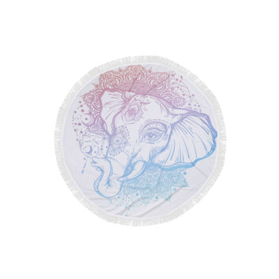 Premium Fouta Beach Towel, 100% Cotton, 59.1 inches Diameter | Ultra-Soft 300 GSM for Quick Drying | Multi-Purpose Use at Beach, Pool, or Spa | Stylish and Lightweight, Perfect for Summer Adventures