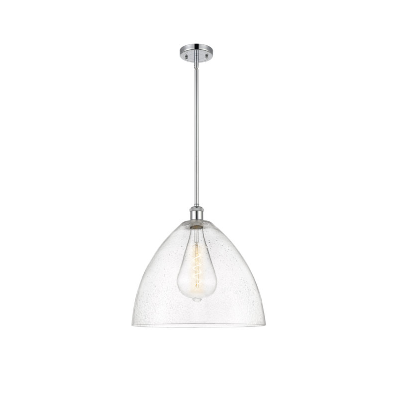 Luminaire suspendu en forme de globe à 1 lumière Angeliz, DEL, H 49,75 po x l 16 po x P 16 po, Chrome poli