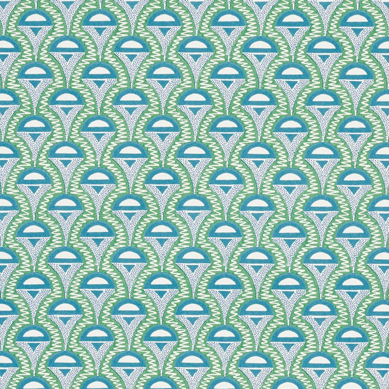 Abelino Fabric, Green/Peacock