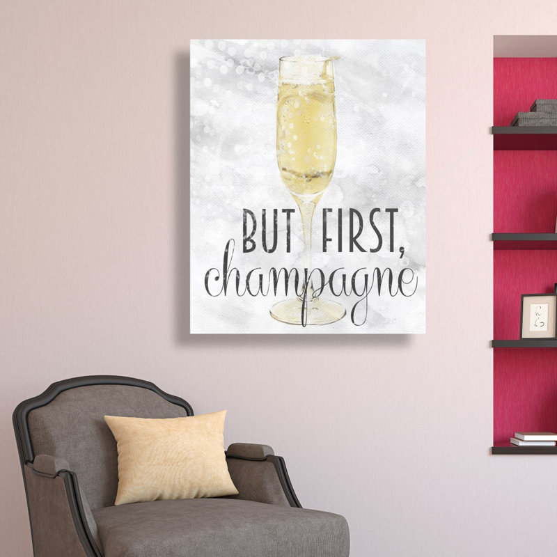 «Champagne Always», reproduction sur toile, H 20 po x l 17 po x P 1,5 po