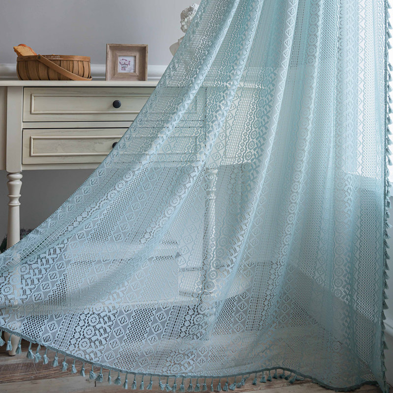 Mely Linen Curtain, 59" W x 84" L, Blue