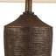 Lampe de table fantastique en bronze nervuré rustique
