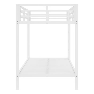 Lit superposé simple au-dessus de simple TG en métal pour adolescents et adultes, peu encombrant, blanc