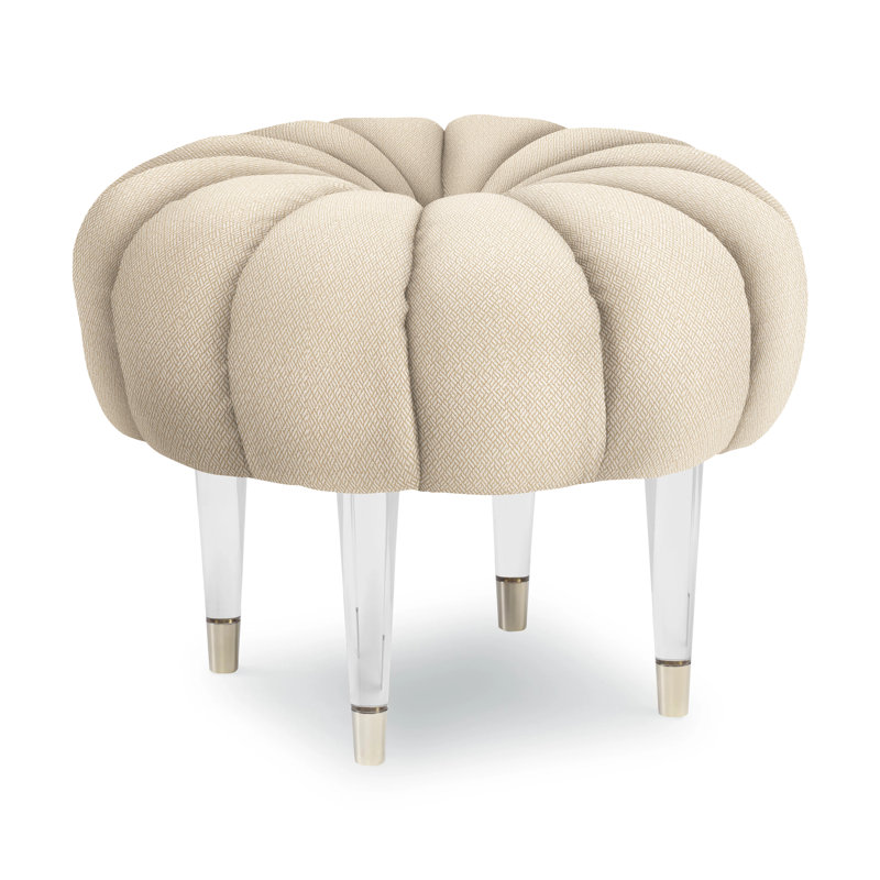Oops A Daisy Round Ottoman, Filigree Ivory