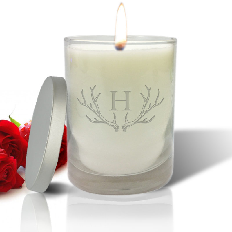 Maximo Scented Jar Candle with Glass Holder, B