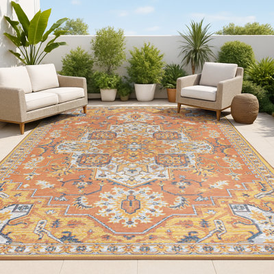 Tapis d'intérieur / extérieur réversible lavable à la machine Bijan Traditional