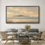 «Serene Coastal Sunset with Distant Mountains and Flying Birds», reproduction d'art sur toile encadrée très grande-1552841122-1552841144