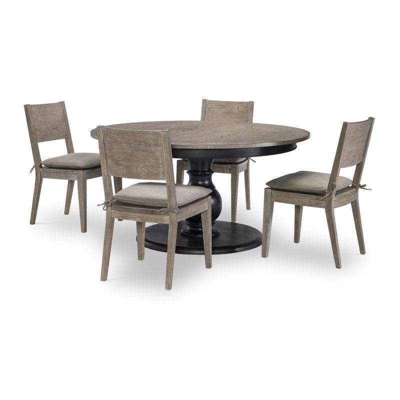 Gray Wood Side Chair with Removable Cushion