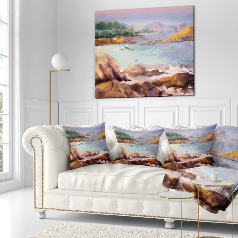Coussin Seascape, 18 po x 18 po, Carré