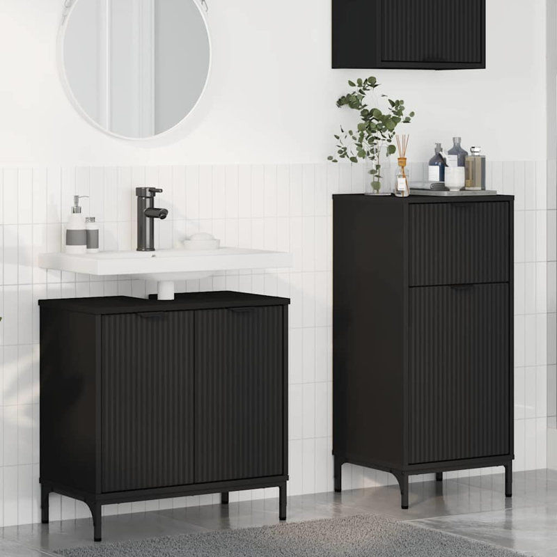 Bathroom Storage Furniture Set, Black