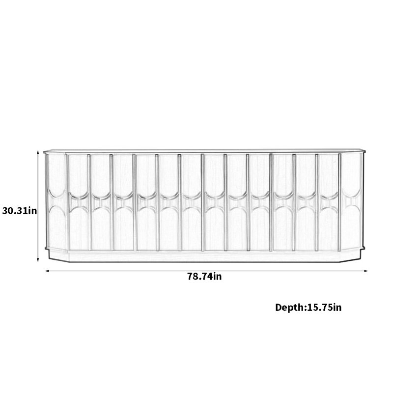 Retro Designed Sideboard, 30.31" H x 78.74" W x 15.75" D