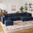 Sectional Sofa Livingroom Coner Couch With Storage Ottomans-1200585943