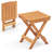 14 Inch Compact Folding Side Table With Slatted Tabletop
