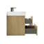 Meuble-lavabo de 36 po de style noir et chêne - Unité de salle de bain murale, spacieuse, murale, en chêne, avec lavabo et compartiments de rangement