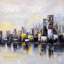 Abstract City in the Morning - Toile encadrée pour le décor de la chambre à coucher-119717274