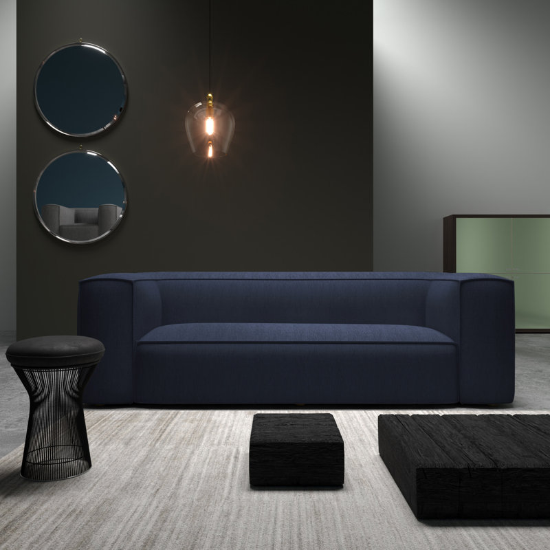 Varick Oversize Track-Arm Sofa with Flange, Box Weave Linen Pumice, 30" H x 108" W x 41" D, Weathered