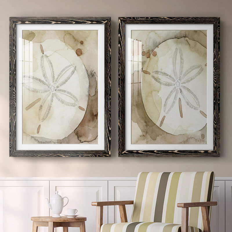 «Dry Sand Dollar I», reproduction encadrée de qualité supérieure - prête à être suspendue, Noir
