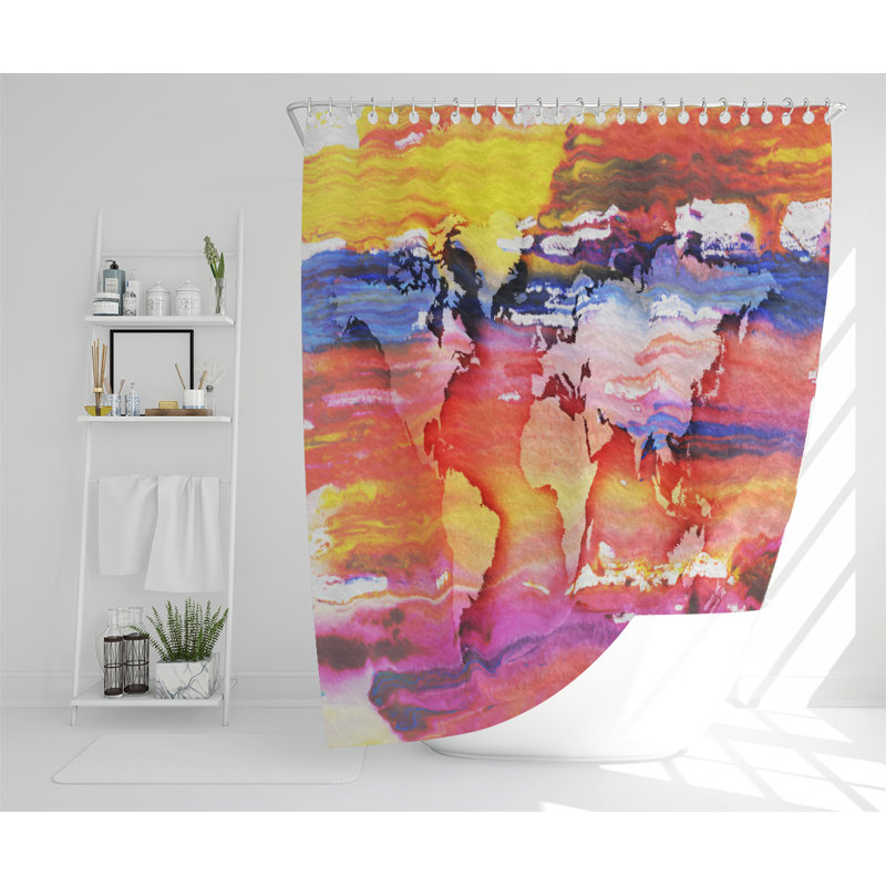 Painty Map Designer Shower Curtain