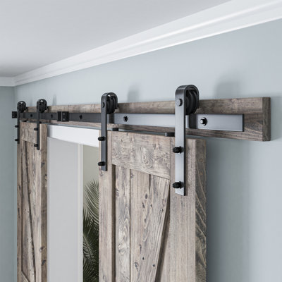 Classic Design Sliding Standard Double Barn Door Hardware Kit (Not Include Door)