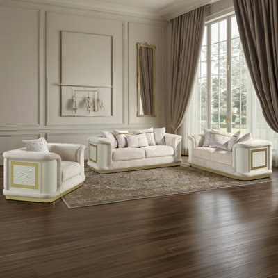 Dunning 3PC Living Room Set Cream