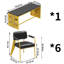 Ensemble de salle à manger carrée en fer industriel personnalisé L 70,87 po x l 31,5 po