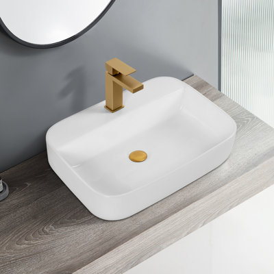 Lavabo moderne en céramique - blanc, facile à nettoyer et à entretenir avec surface rayée