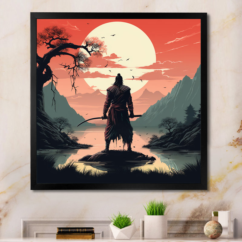 Art japonais, Japon, Cadre doré simple, H 30 po x l 30 po x P 1,5 po