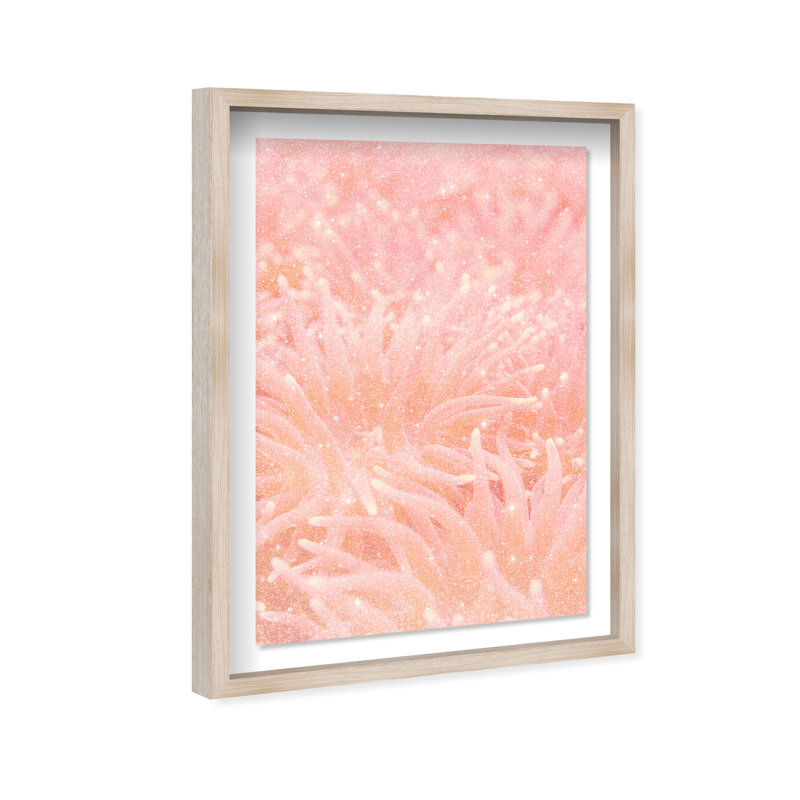 Deep Sea Flowers Print by Oliver Gal, 37.5"H x 25.5"W, Natural Oak Shadowbox
