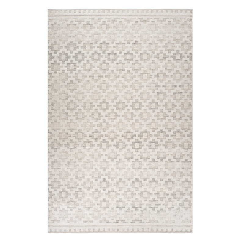 4' X 6' Cream and Beige Moroccan Area Rug