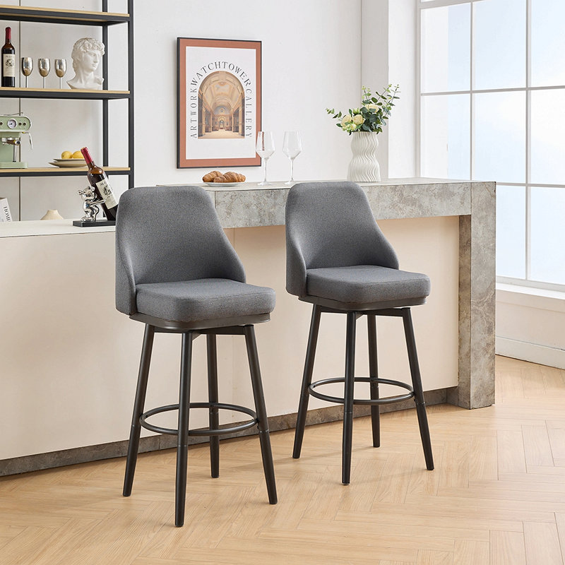 Tabouret de bar et de toupie pivotant 2 pièces, réglable 24 po et 30 po