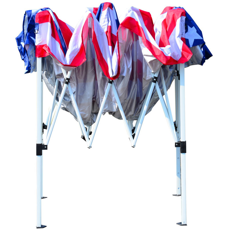 American Flag 10' x 10' Slant Leg Pop-Up Canopy Tent