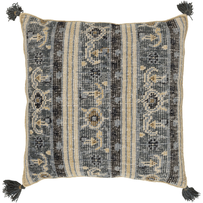 Zahra Wool Throw Pillow Cover, Gray\Blue