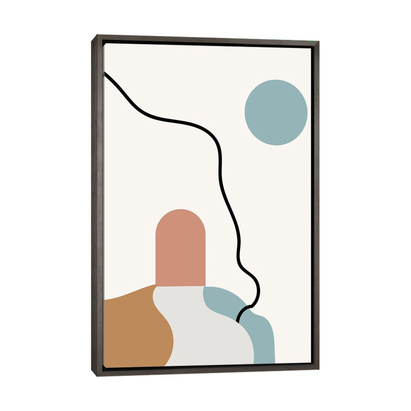 "Boho Terracota Road" par Mambo art studio-impression, Pas de tapis, H 26 po x l 18 po x 1,5 po, Toile avec cadre gris
