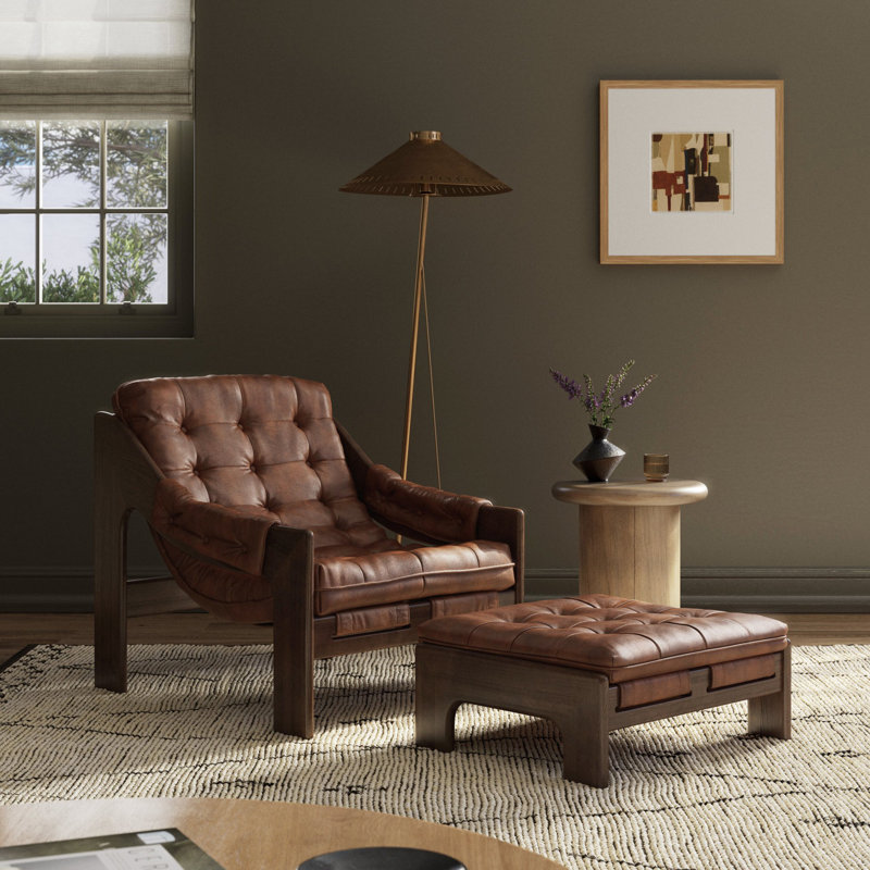 Halston Chair with Ottoman, Palermo Drift