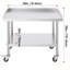 30 x 36 Inch Stainless Steel Commercial Prep Table with 4 Casters and 3-Sided Backsplash for Kitchens