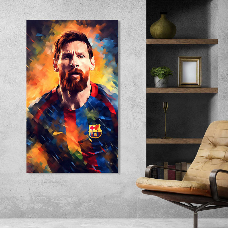 " Lionel Messi, A Ballon D'Or Legend, FC Barcelona " by V2 Design Co. Painting Print, 30" H x 18" W x 1" D
