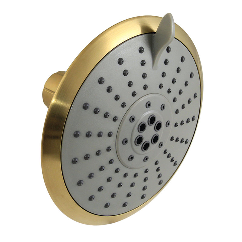 Pomme de douche ronde en ABS 5 fonctions Kingston, Laiton brossé