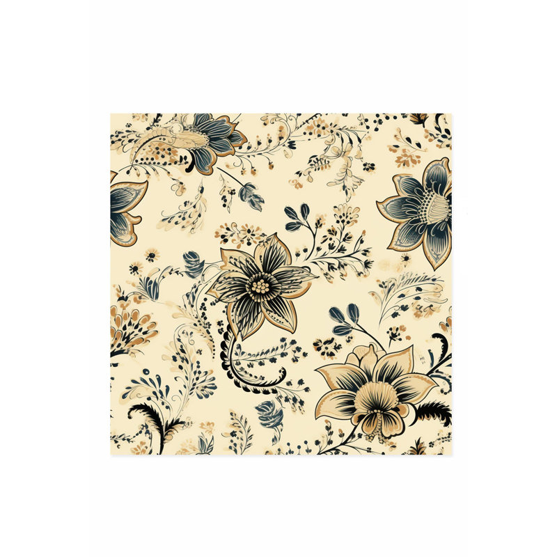 Impression florale bohème sans cadre, H 16 po x l 16 po