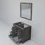 Ensemble de meuble-lavabo simple décalé à droite 36 po x P 22 po et miroir 34 po-90366192